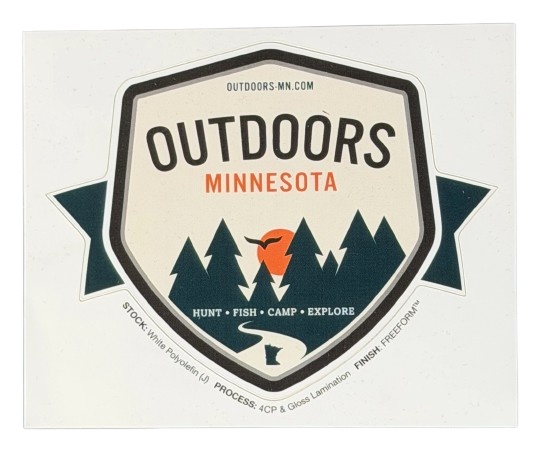 Outdoors Minnesota branded sticker