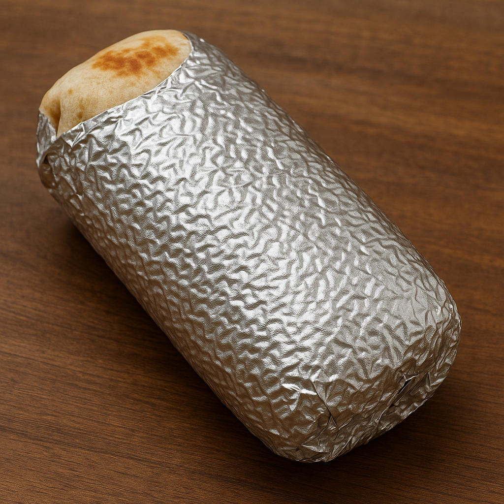 Custom cushion foil sample for hot sandwiches and takeaway wraps