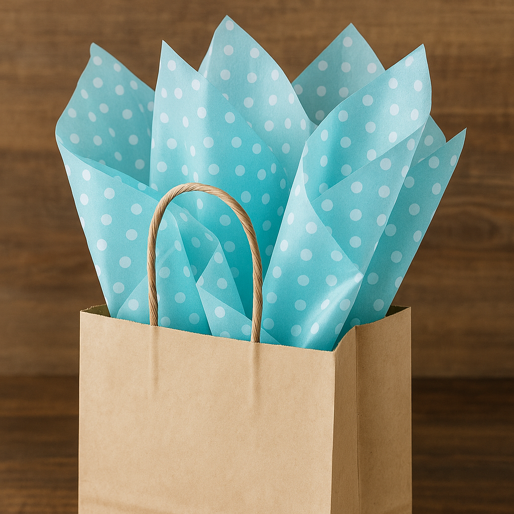 Custom printed gift tissue paper sample for retail packaging